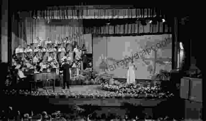 A Black And White Photograph Of The First Eurovision Song Contest, Showing Performers In Formal Attire Singing On Stage Postwar Europe And The Eurovision Song Contest