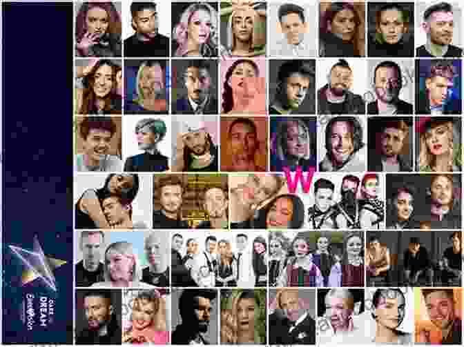 A Colorful Collage Of Eurovision Performers From Different Countries, Representing The Diversity Of European Cultures And Musical Styles Postwar Europe And The Eurovision Song Contest