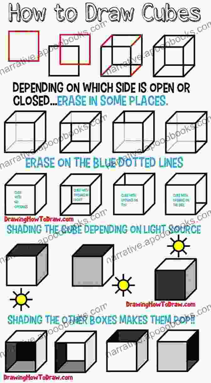 A Drawing Of A Cube Using Lines And Shapes Playing Drawing To Drawing In Pick 3 And Pick 4