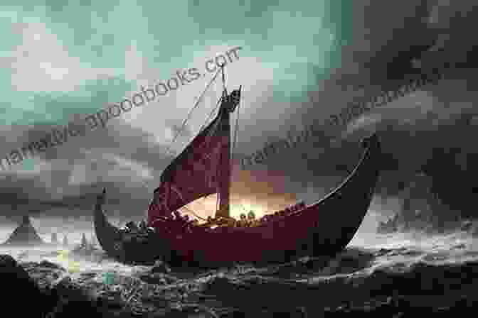 A Majestic Viking Ship Sails Through The Stormy Northern Seas. The Land Of The Northmen (Norman Genesis 5)