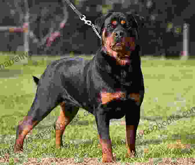 A Muscular Rottweiler With A Powerful Stance The Artistry Of A Dog