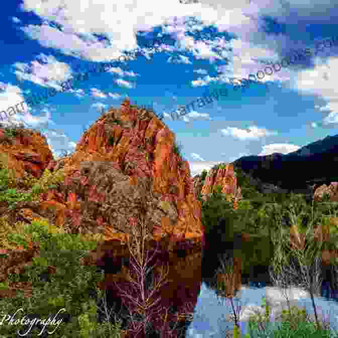 A Panoramic View Of A Vast Red Rock Canyon With The Colorado River Winding Through It RED ROCK OVER THE RIVER