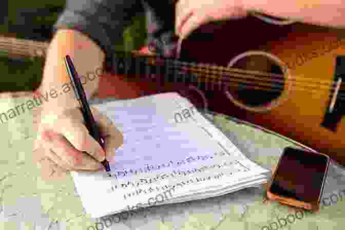 A Person Writing Lyrics On A Piece Of Paper. The Four Step Songwriting Blueprint: Rhythm Melody Music And Lyrics