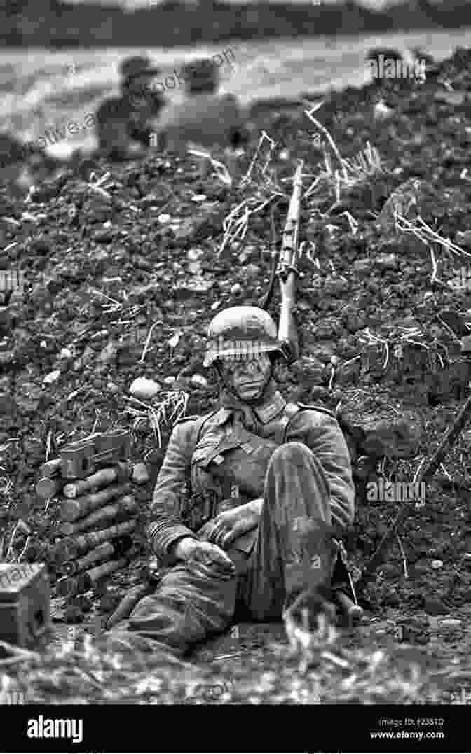 A Soldier Sitting In A Trench, Lost In Contemplation Amidst The Chaos Of War. Beyond The Moon: A Haunting Debut Novel Of Time Travel And WW1