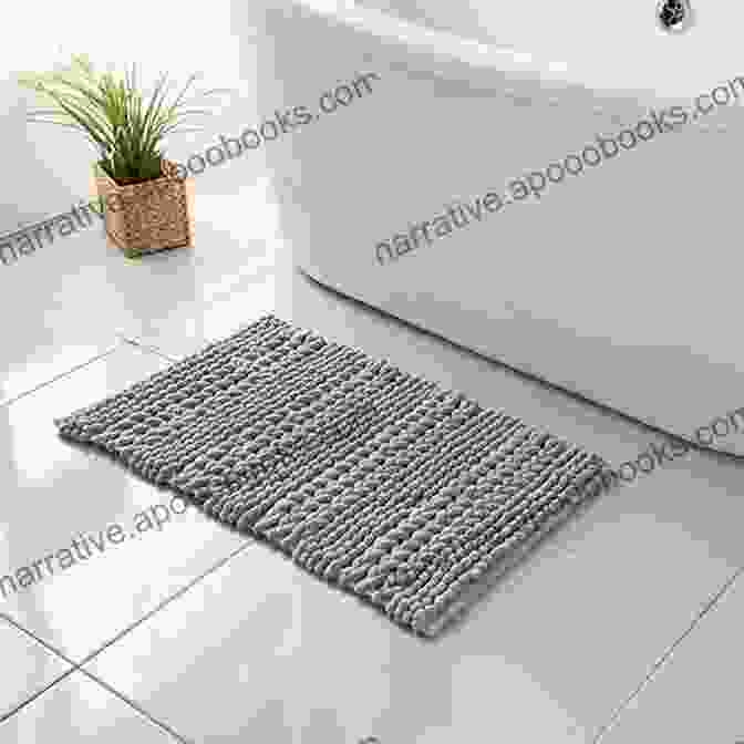 A Stylish Bathroom With A Knitted Bath Mat And Shower Curtain Designer Knit Home: 24 Room By Room Coordinated Knits To Create A Look You Ll Love To Live In