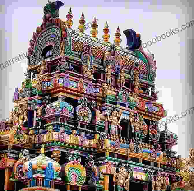 An Ornate South Indian Temple, Its Intricate Architecture Framed Against A Vibrant Blue Sky. Spring Heat Rains: A South Indian Diary