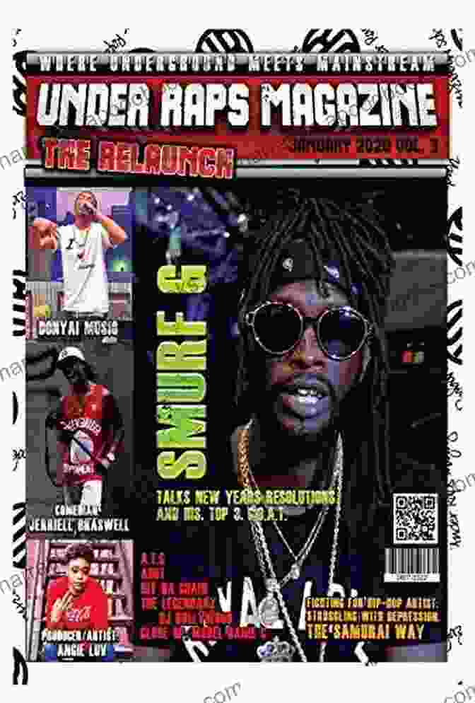 Cover Of Under Raps Magazine Vol. Featuring Smurf, Showcasing The Iconic Hip Hop Magazine. Under Raps Magazine Vol 4 Featuring Smurf G