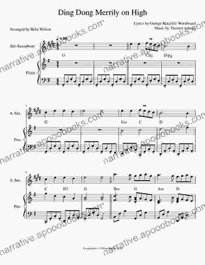  Ding Dong Merrily On High I Alto Saxophone Solo Jazz Piano Accompaniment I Sheet Music: Easy Christmas Carol Duet I Online Piano Comping I Arrangements For Intermediate Saxophonists And Pianists