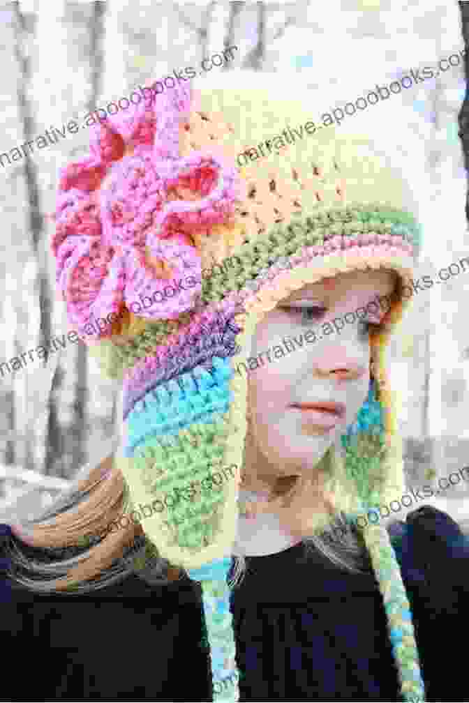 Green And Yellow Earflap Hat With Flower Embellishments Extra Warm Earflap For Everyone Knitting Pattern