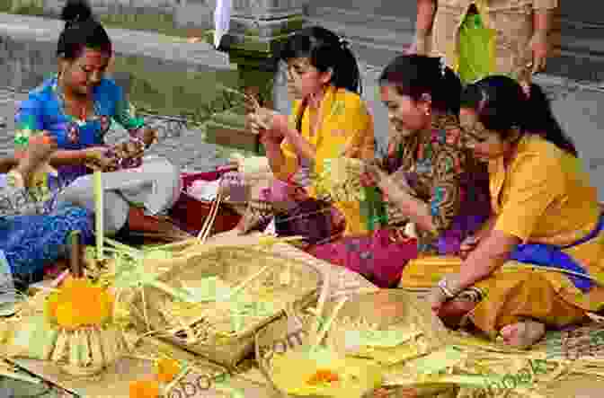 Photograph Of Women Preparing Offerings In A Traditional Balinese Village Bobok Sierra DeMulder