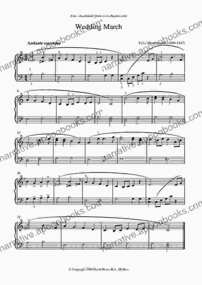 Wedding March Mendelssohn Piano Accompaniment Sheet Music Wedding March Mendelssohn * Piano Accompaniment ONLY * C Major * Easy Sheet Music: Beautiful Classical Song For A Singer Flutist Clarinetist Trumpeter Violinist And Other Musicians * Wedding